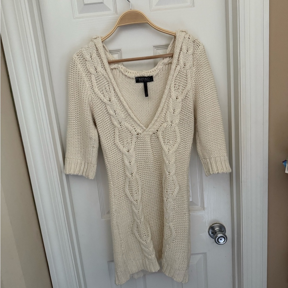 Buffalo David Bitton Cream V-Neck Sweater